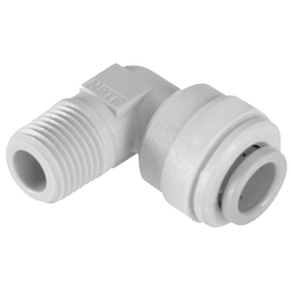 1/4" Tube x 1/4" Male NPT Fixed Elbow Quick Connect Fitting